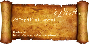 Árpási Antal névjegykártya